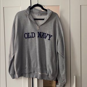 grey mildly wore vintage old navy crew